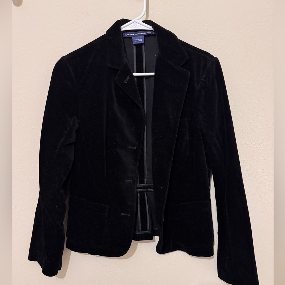 Ralph Lauren Black Velvet Blazer Women's